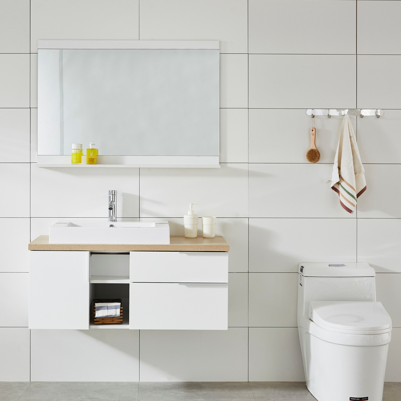 New Design white painting Modern Bathroom Cabinet with Basin Vanity Set