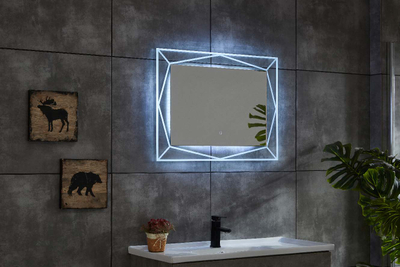 Horizonal Line Copper-free Bathroom LED Mirror With Three Colors