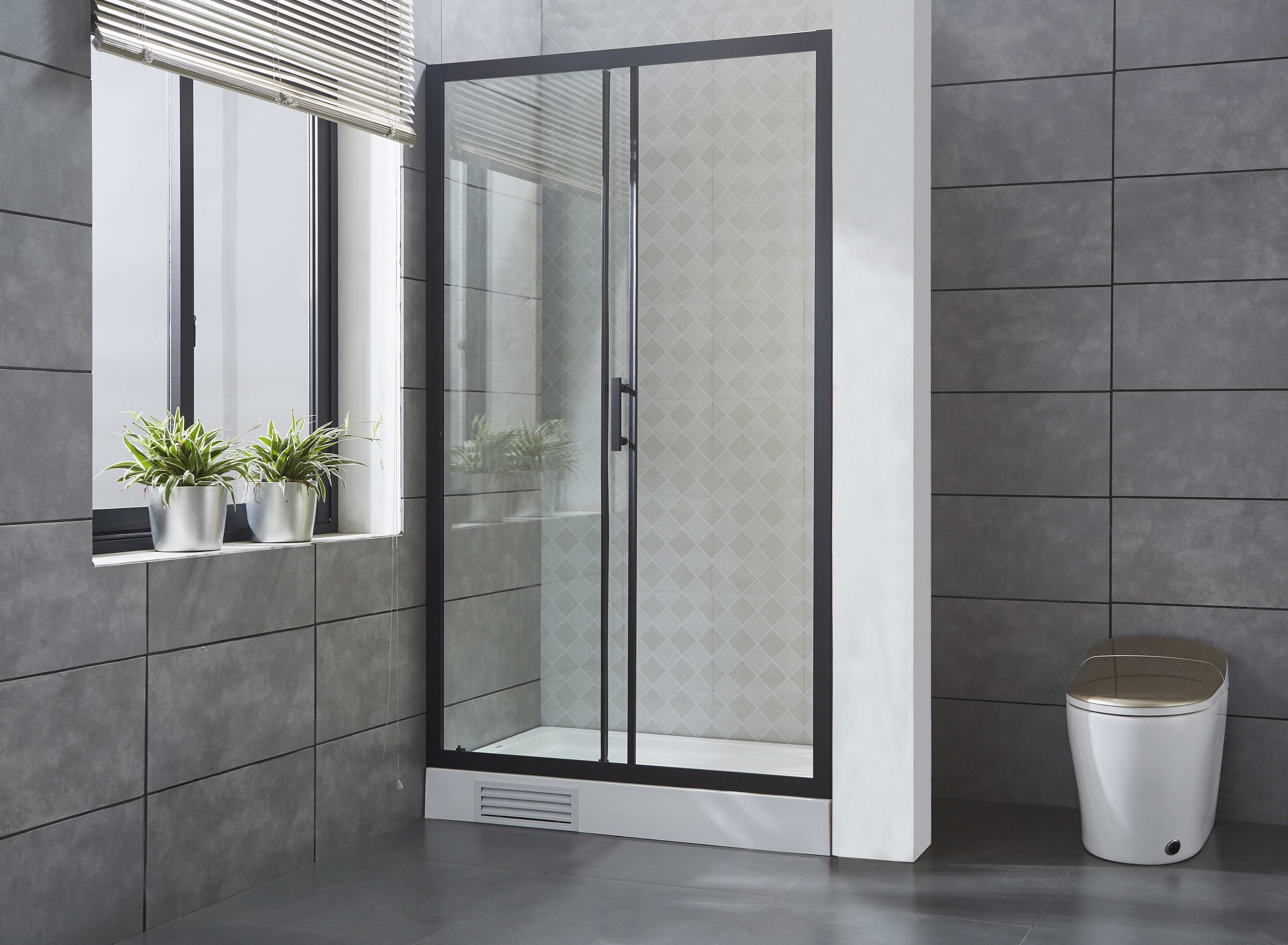 Matte Black 6MM Tempered Glass Shower Door Shower Enclosure with Nano ...