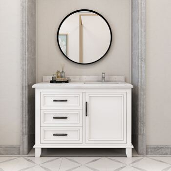 Floor Standing Bathroom Cabinet Ideas Wirh Doors and Drawers Optional Normal Mirror LED Mirror White Grey Painting