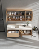 Modern Bathroom Vanity Cabinet Solid Surface Vanity Top Design