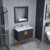 Bathroom Cabinets Wall Floor Mounted Vanity Golden Color Legs