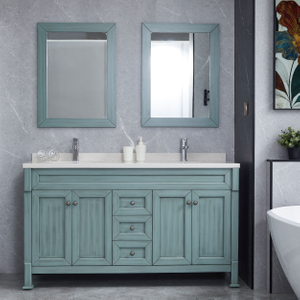 Blue Bathroom Cabinets Floor Double Basin Vanity