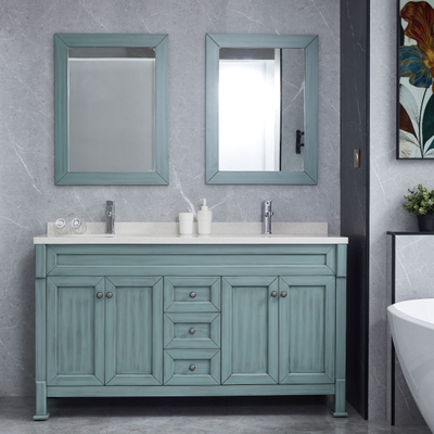 Blue Bathroom Cabinets Floor Double Basin Vanity