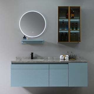 60 Inch Wall Hung Vanity Unit with Marble Top